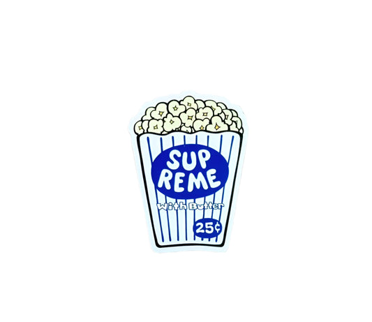 Supreme Popcorn Sticker Blue 2003