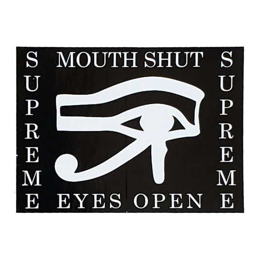 Supreme Mouth Shut Eyes Open Sticker White SS11
