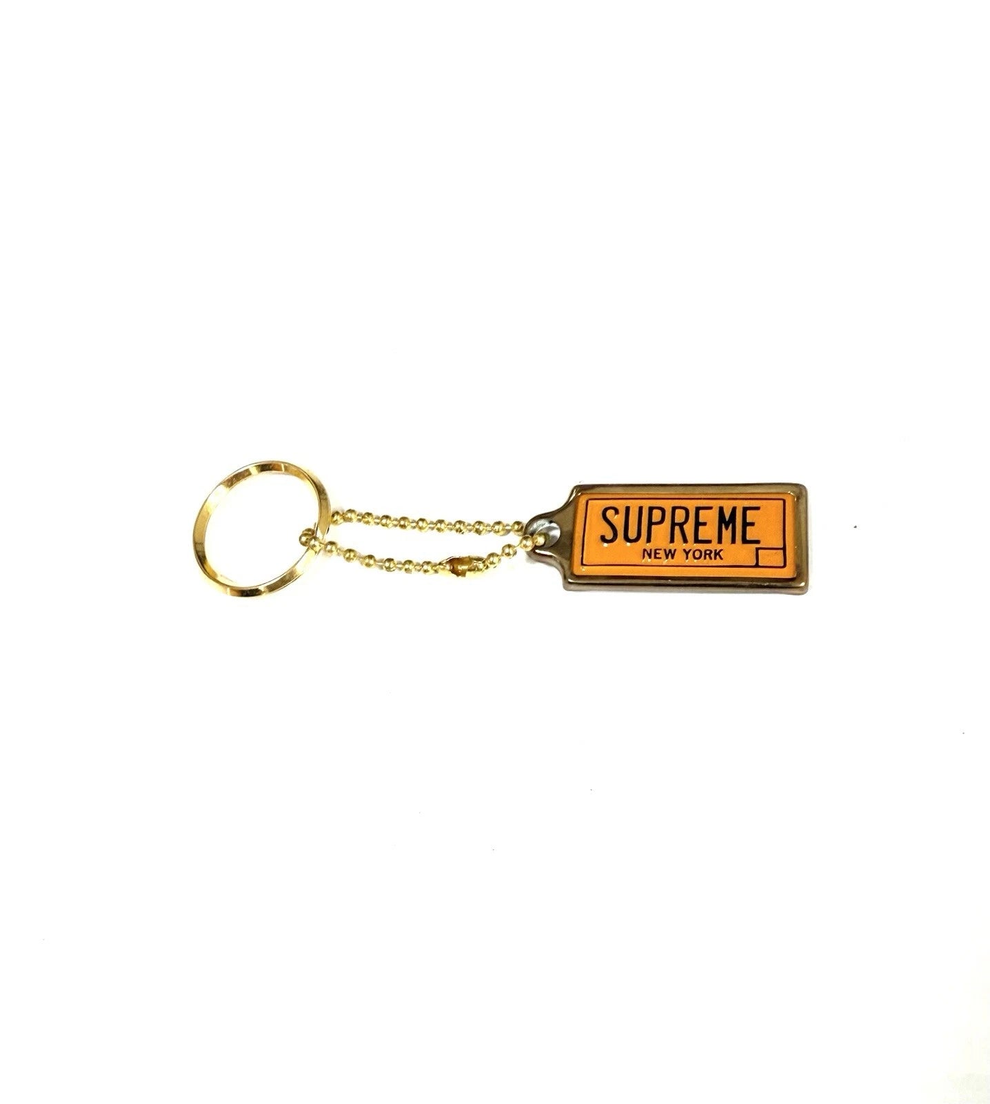Supreme Gold License Plate Keychain 2012