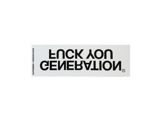 Supreme Undercover Generation Fuck You White Sticker FW16